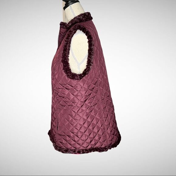 Denim & Company Quilted Reversible Zip Front Vest Size Medium New with Tags - Picture 3 of 5